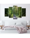 Multipart picture - Picture of a path in a green forest | FEEBY