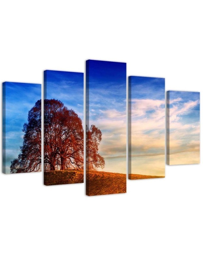 Canvas painting for the living room - Picture of a Tree on a Hill | FEEBY