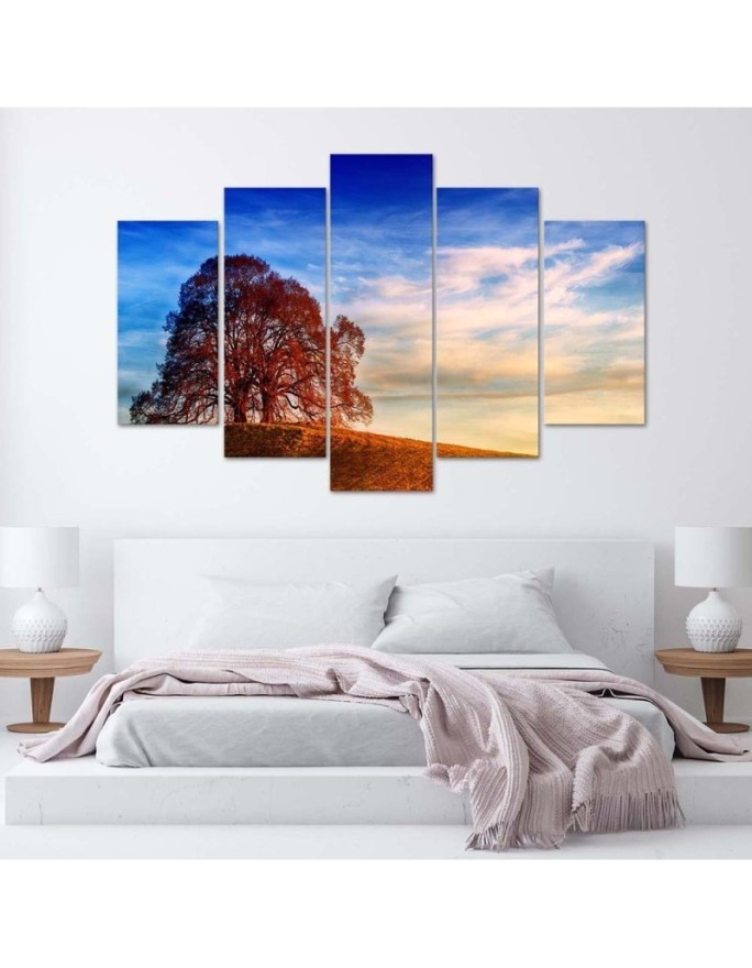 Canvas painting for the living room - Picture of a Tree on a Hill | FEEBY
