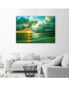 Canvas print modern - Pier and sunset | FEEBY