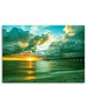 Canvas print modern - Pier and sunset | FEEBY