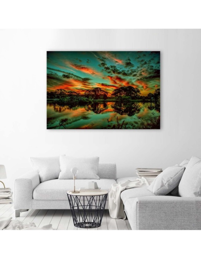 Canvas print - Clouds over a lake | FEEBY