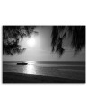 Modern painting for living room - Motorboat on the sea shore | FEEBY