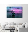 Boat on a calm lake - Pictures on Canvas  for the living room | FEEBY