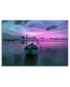 Boat on a calm lake - Pictures on Canvas  for the living room | FEEBY
