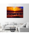 Swans on the lake shore - Canvas painting | FEEBY