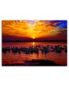 Swans on the lake shore - Canvas painting | FEEBY