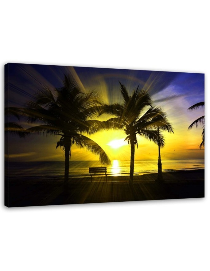 Palm trees and sunshine - Modern painting for bedroom. High quality  | FEEBY