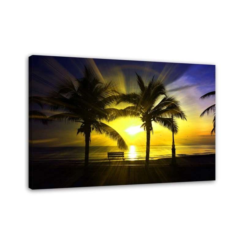 Palm trees and sunshine - Modern painting for bedroom. High quality  | FEEBY