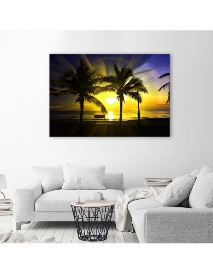Palm trees and sunshine - Modern painting for bedroom. High quality  | FEEBY