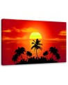 Sunset with palm trees - Modern bedroom Canvas painting | FEEBY