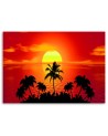 Sunset with palm trees - Modern bedroom Canvas painting | FEEBY