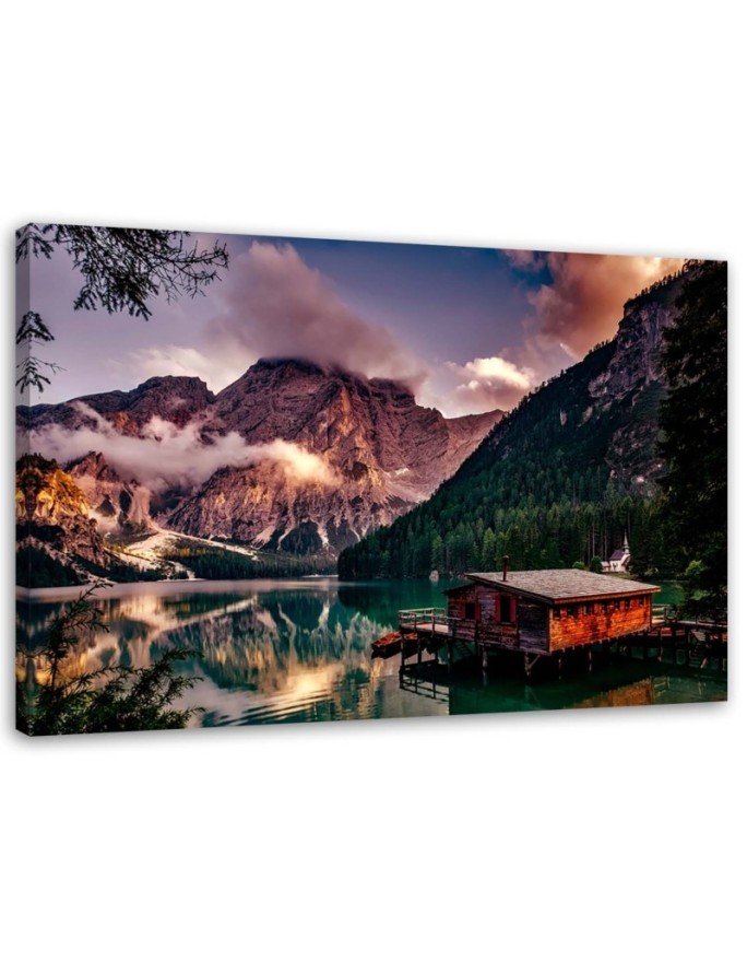 Landscape on a mountain lake - Canvas print | FEEBY