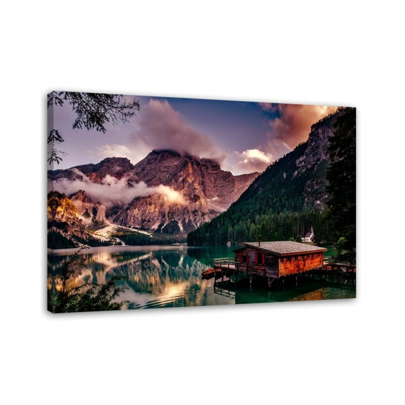 Landscape on a mountain lake - Canvas print | FEEBY