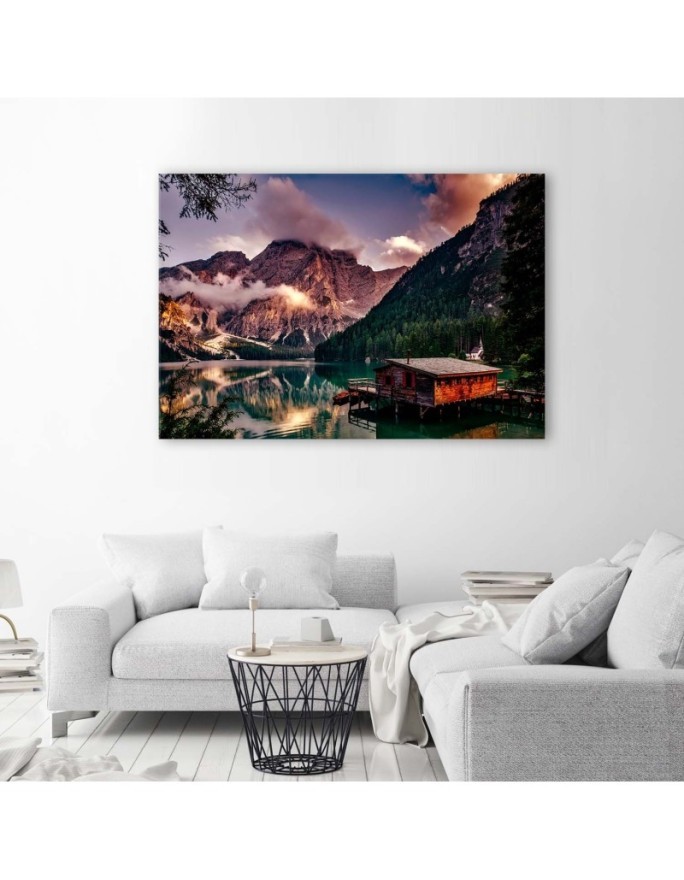 Landscape on a mountain lake - Canvas print | FEEBY