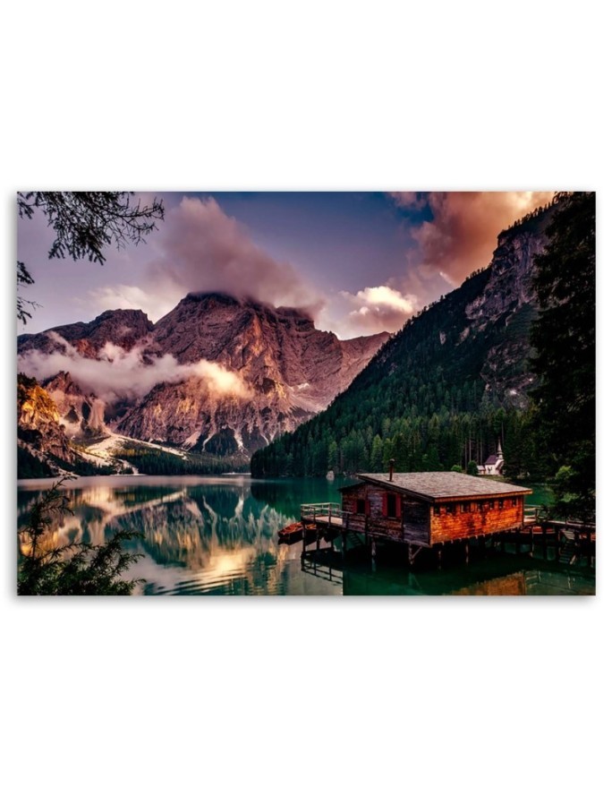 Landscape on a mountain lake - Canvas print | FEEBY