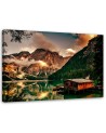 Mountain lake house - Modern Canvas  painting for living room | FEEBY