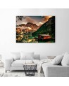 Mountain lake house - Modern Canvas  painting for living room | FEEBY