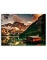 Mountain lake house - Modern Canvas  painting for living room | FEEBY