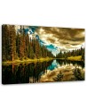 Forest by a mountain lake - Pictures on Canvas for the living room | FEEBY