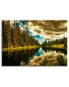Forest by a mountain lake - Pictures on Canvas for the living room | FEEBY