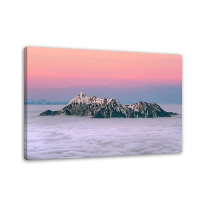 Modern painting for living room - Peaks above the clouds | FEEBY