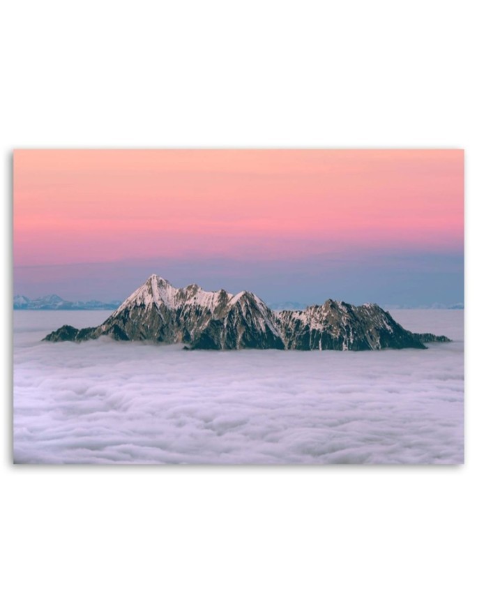Modern painting for living room - Peaks above the clouds | FEEBY