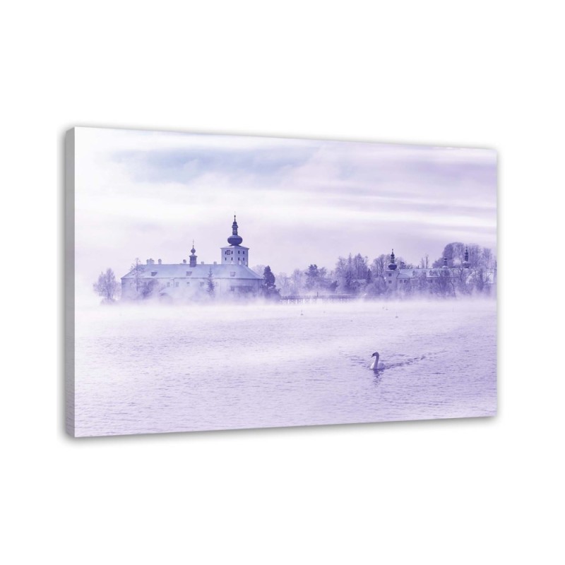 Canvas prints for living room - City lake in fog | FEEBY