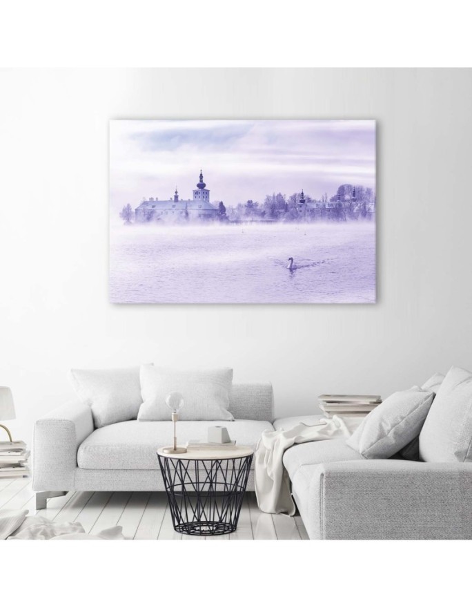 Canvas prints for living room - City lake in fog | FEEBY