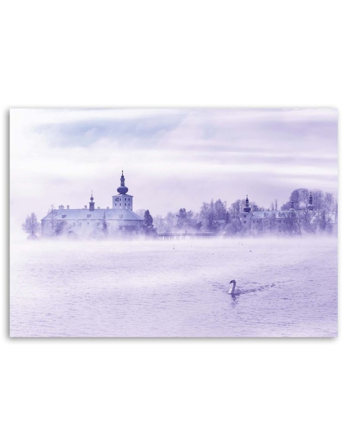 Canvas prints for living room - City lake in fog | FEEBY