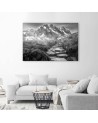 Modern Canvas painting for bedroom - Mountain peak B&W | FEEBY