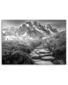 Modern Canvas painting for bedroom - Mountain peak B&W | FEEBY