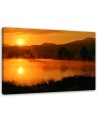 Canvas print - Sunset over mountains in the fog | FEEBY