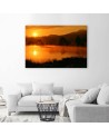 Canvas print - Sunset over mountains in the fog | FEEBY