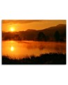 Canvas print - Sunset over mountains in the fog | FEEBY