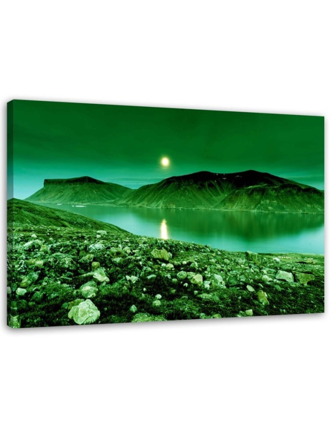 Canvas prints for living room - Green mountain landscape in fog | FEEBY
