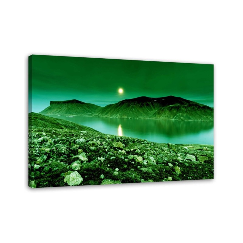 Canvas prints for living room - Green mountain landscape in fog | FEEBY