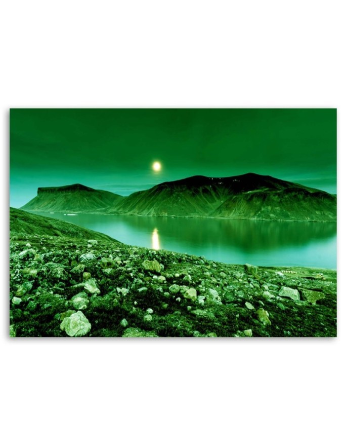 Canvas prints for living room - Green mountain landscape in fog | FEEBY