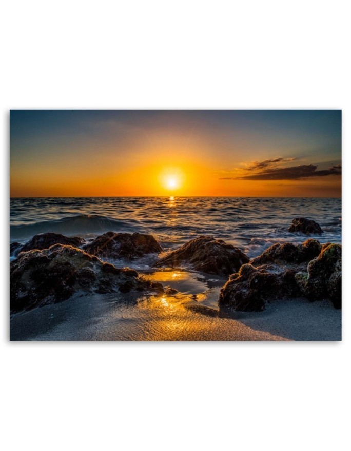 Sunset by the sea - Pictures on Canvas for the living room | FEEBY