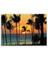 Palm trees at sunset for living room - Canvas prints for living room | FEEBY