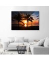 Palm trees by the sea at sunset - Canvas print. Buy now| | FEEBY