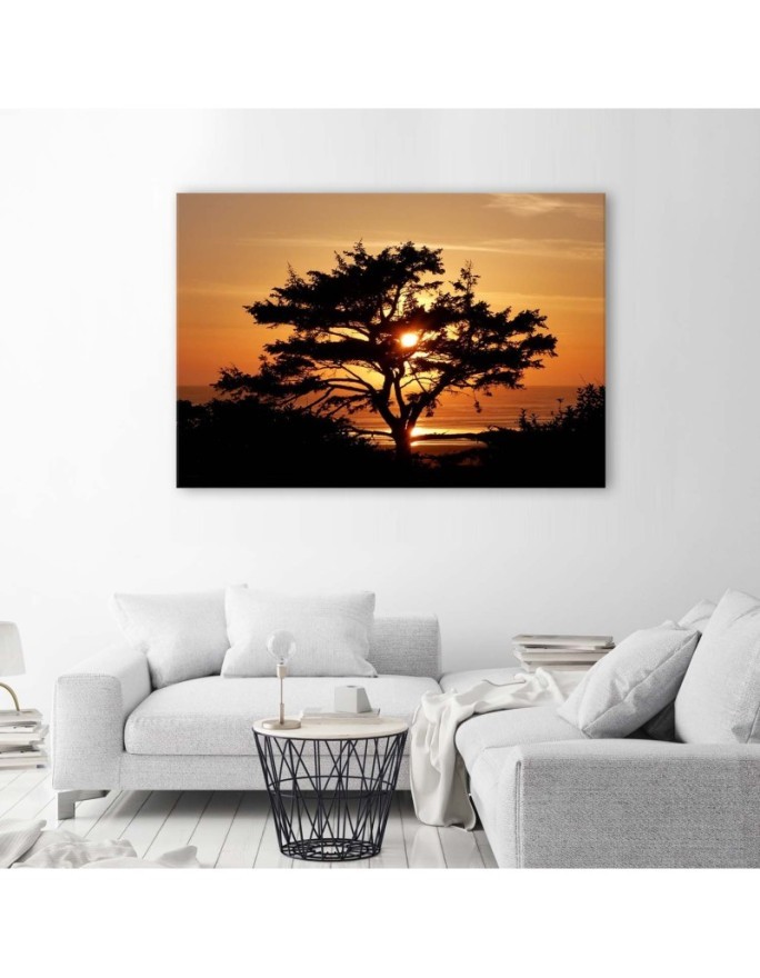 Tree by the sea at sunset - Canvas prints for bedroom | FEEBY