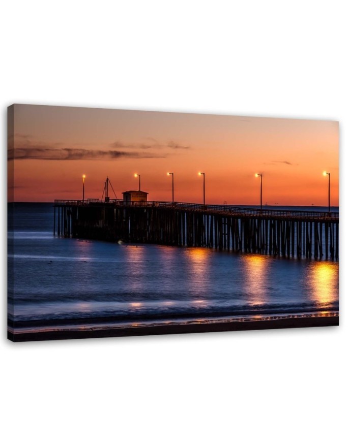 Canvas prints for living room - Lanterns on the pier sunset | FEEBY