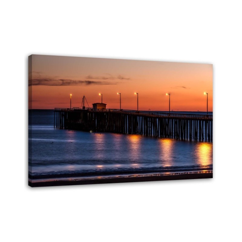 Canvas prints for living room - Lanterns on the pier sunset | FEEBY