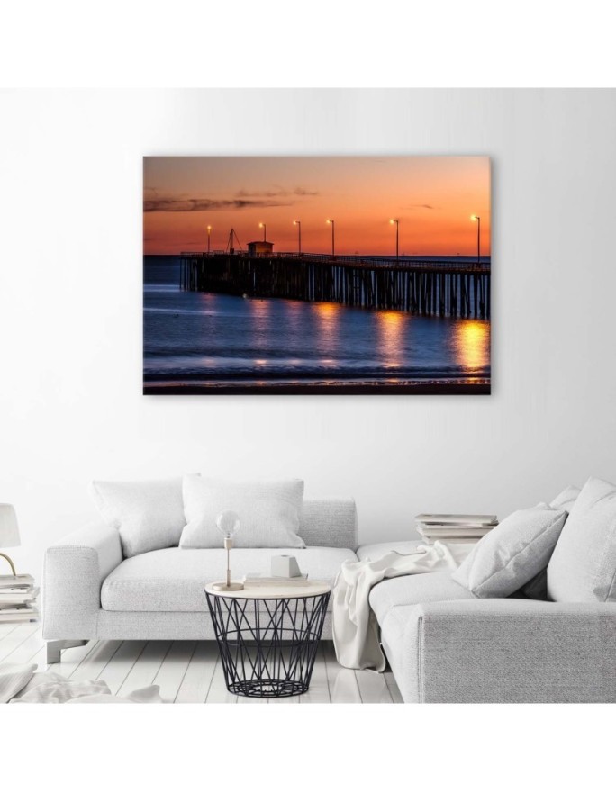 Canvas prints for living room - Lanterns on the pier sunset | FEEBY