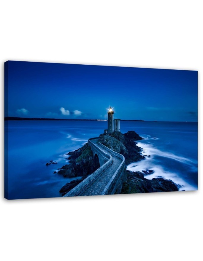 Canvas painting - Road to the lighthouse at night | FEEBY