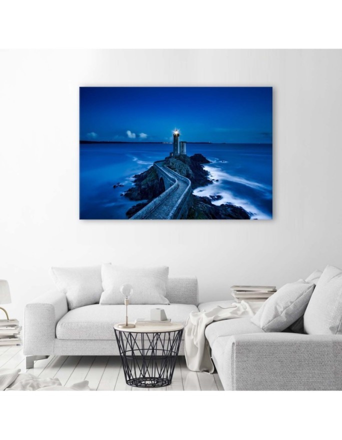 Canvas painting - Road to the lighthouse at night | FEEBY