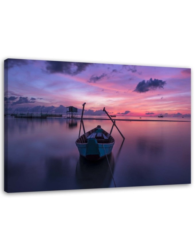 Canvas prints for bedroom modern - Boat on the lake | FEEBY