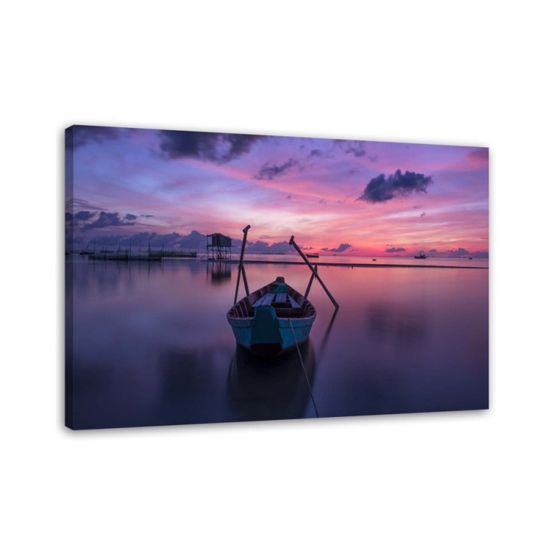 Canvas prints for bedroom modern - Boat on the lake | FEEBY