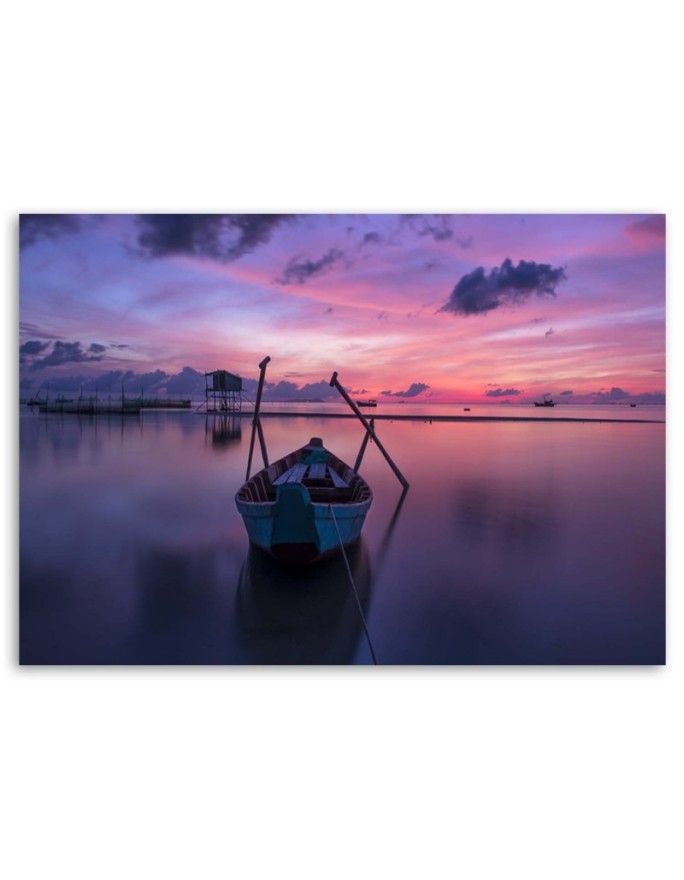 Canvas prints for bedroom modern - Boat on the lake | FEEBY